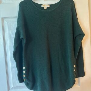 Michael Kors Forest Green Sweater with Button Accents